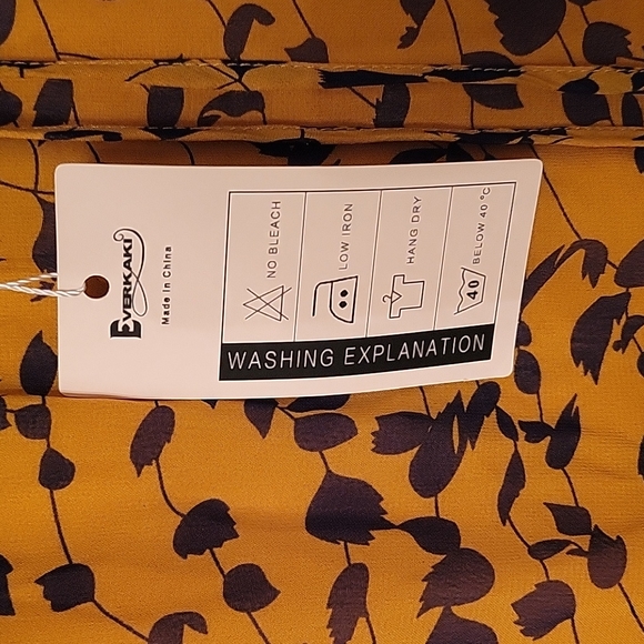 Ankle length, Yellow & Purple flowered Dress - Picture 4 of 4